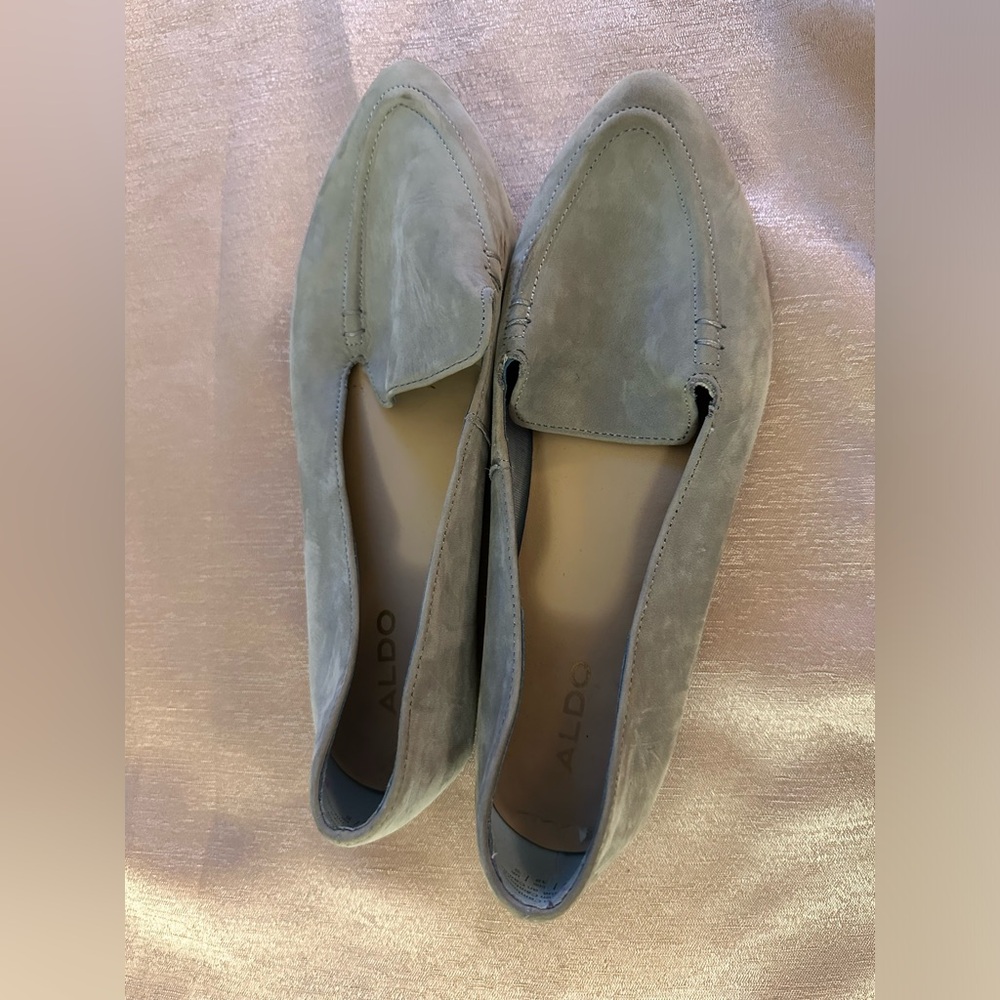 Aldo Suede Flats - Size 7, Light Grey